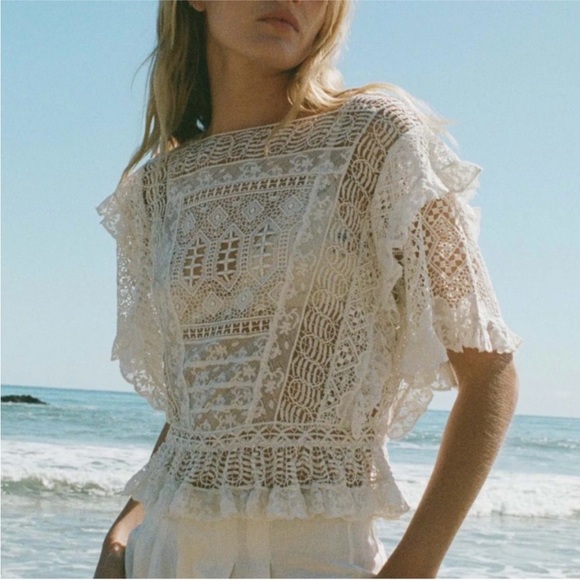 DOEN Heirloom Brielle Top in Salt/EUC/ M but FITS A SMALL BEST - Picture 2 of 16